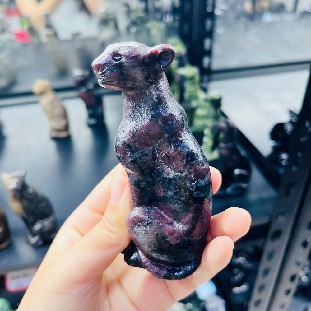 1PCS Natural Garnet Animal Carving Feng Shui Healing Home Decor Lucky Gift Fashion Feng Shui Decoration
