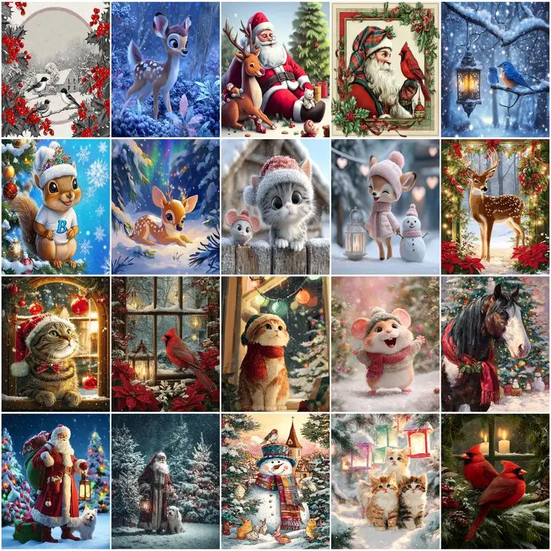 

GATYZTORY Canvas Painting By Numbers Adult Coloring Christmas Picture Frame Paintings On Number Diy Watercolor Wall Art Picture