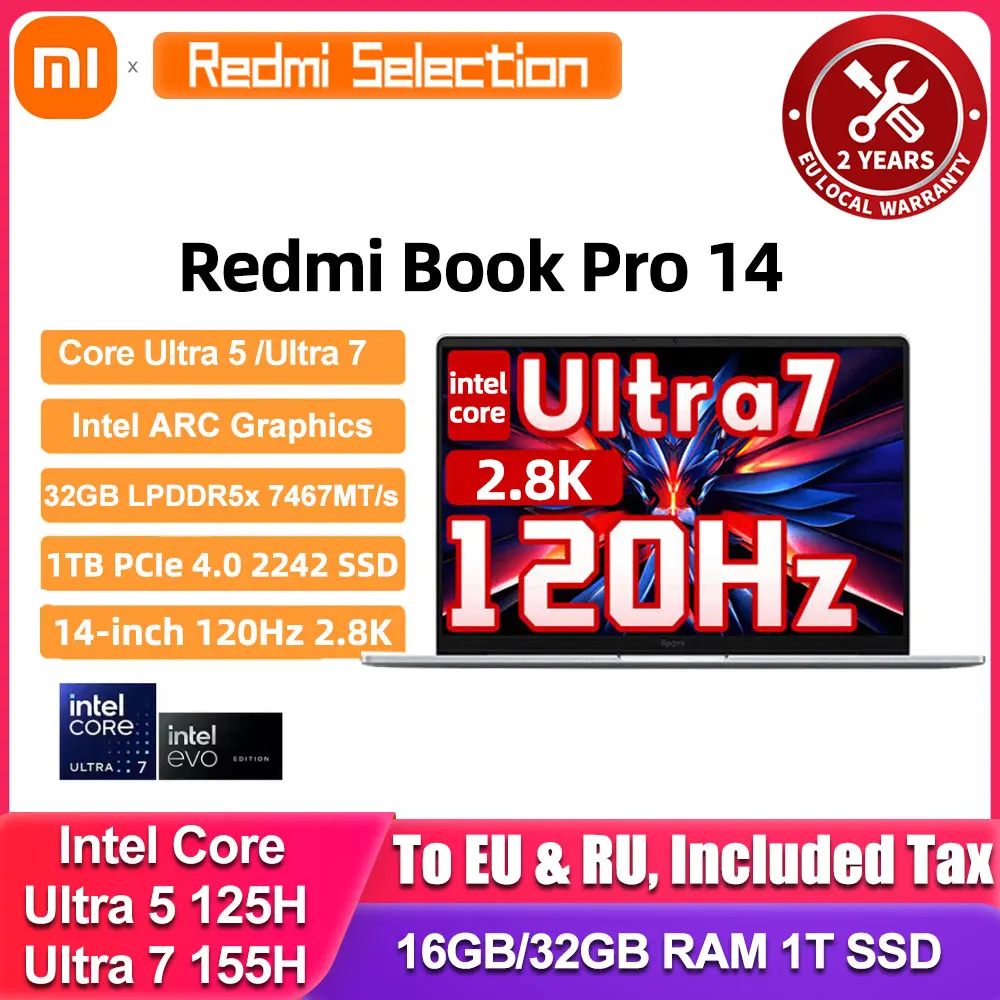 Xiaomi RedmiBook Pro 14 Laptop 120Hz 2.8K 32GB DDR5