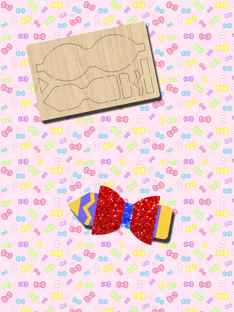 SIZZIXDIES 1piece 5-inch 2-layer bow tie card wooden cutting dies suitable for most machines