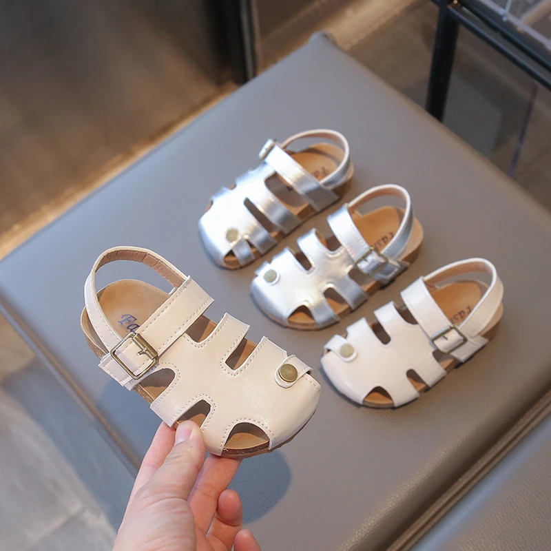 

Simple Trend Children Causal Sandals Summer New Girls Fashion Princess Sandals Hollow-out Versatile Kids Beach Shoes Solid Color