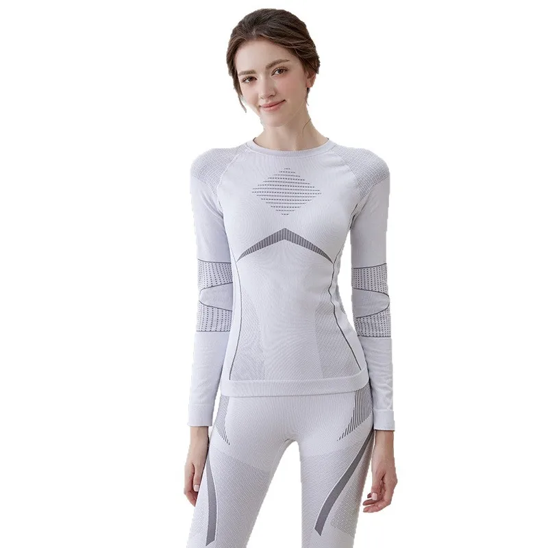 2025 Winter New Women's Outdoor Skiing Cold Proof Breathable Skin Friendly Top and Warm Underwear Set