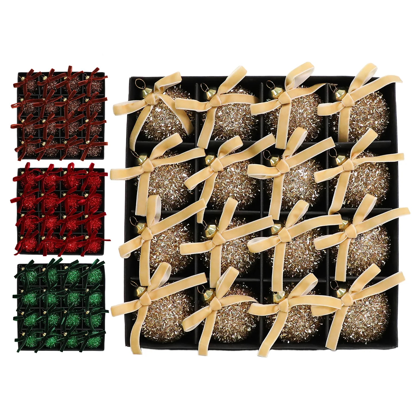 

Drop Ornaments Flocked Pendant Ornaments Hanging Pearl Balls Shatterproof Shatterproof Ornaments For Home Decor Holiday Party