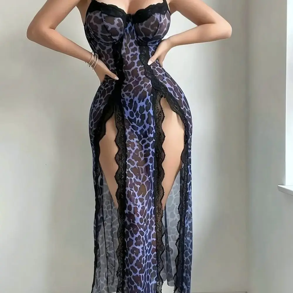 Casual Summer Women Floral Mesh Dress Sexy Spaghetti Strap Bodycon Sundress Slim Fit Elegant Party Holiday Beach Wear