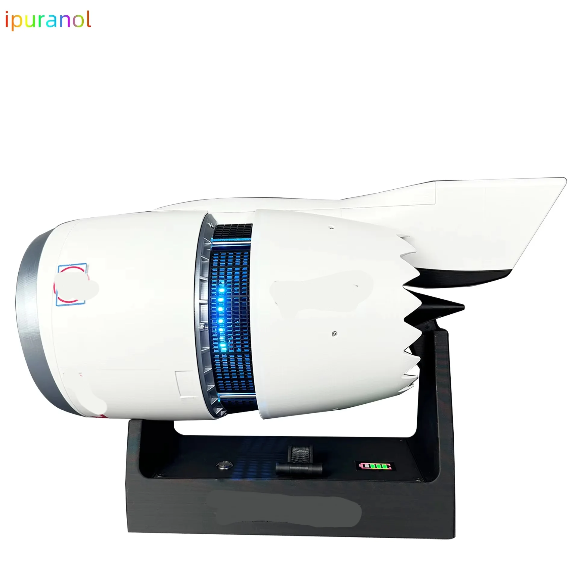 Aviation Turbofan Engine Model CFM-LEAP Equipped with Red and Blue Jet Lights Finished Model