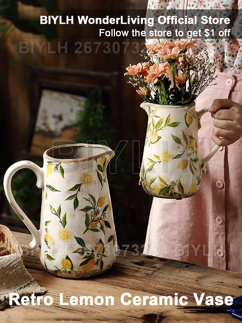 

Vintage Ceramic Vase Living Room Flower Arrangement Creative Home Decoration Art Pottery Pots Tabletop Decorations Flower Vases