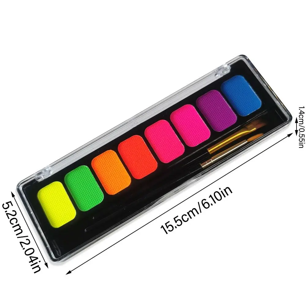 8 kolorów/zestaw Nowa Moda Z Pędzelami do Makijażu Makijaż Twarzy Farby do Ciała Malowanie Twarzy Olejne Malowanie Artystyczne Eyeliner