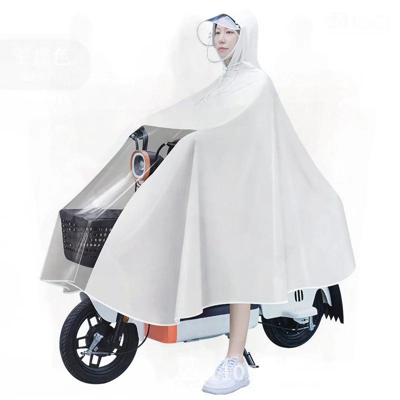 Adult Thickened Long Full-body Raincoat Electric Car Special Poncho Anti-Rainstorm Waterproof PVC Outer Wear in Various Colors