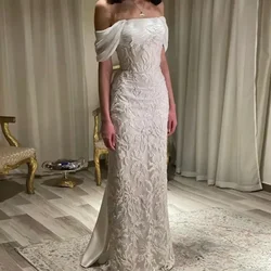 Customized Exquisite Mermaid Evening Dresses Off The Shoulder Prom Dress Appliques Beading Backless Party Dresses Formal Vestido