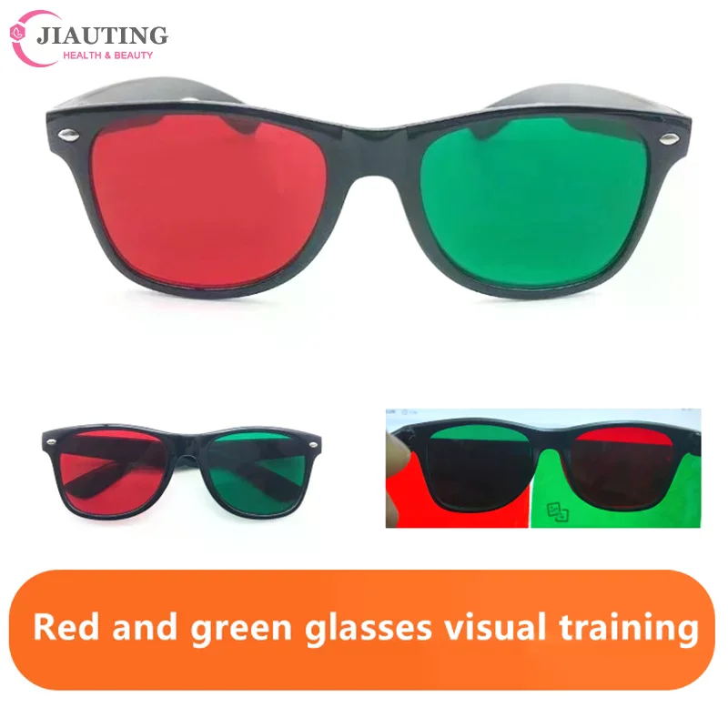 Lunettes d'amblyopie à monture noire, rouge, bleu, vert, 3D, pour l'entraînement à l'amblyopie, correction de la vision, pratique pour les adolescents, 1 pièce