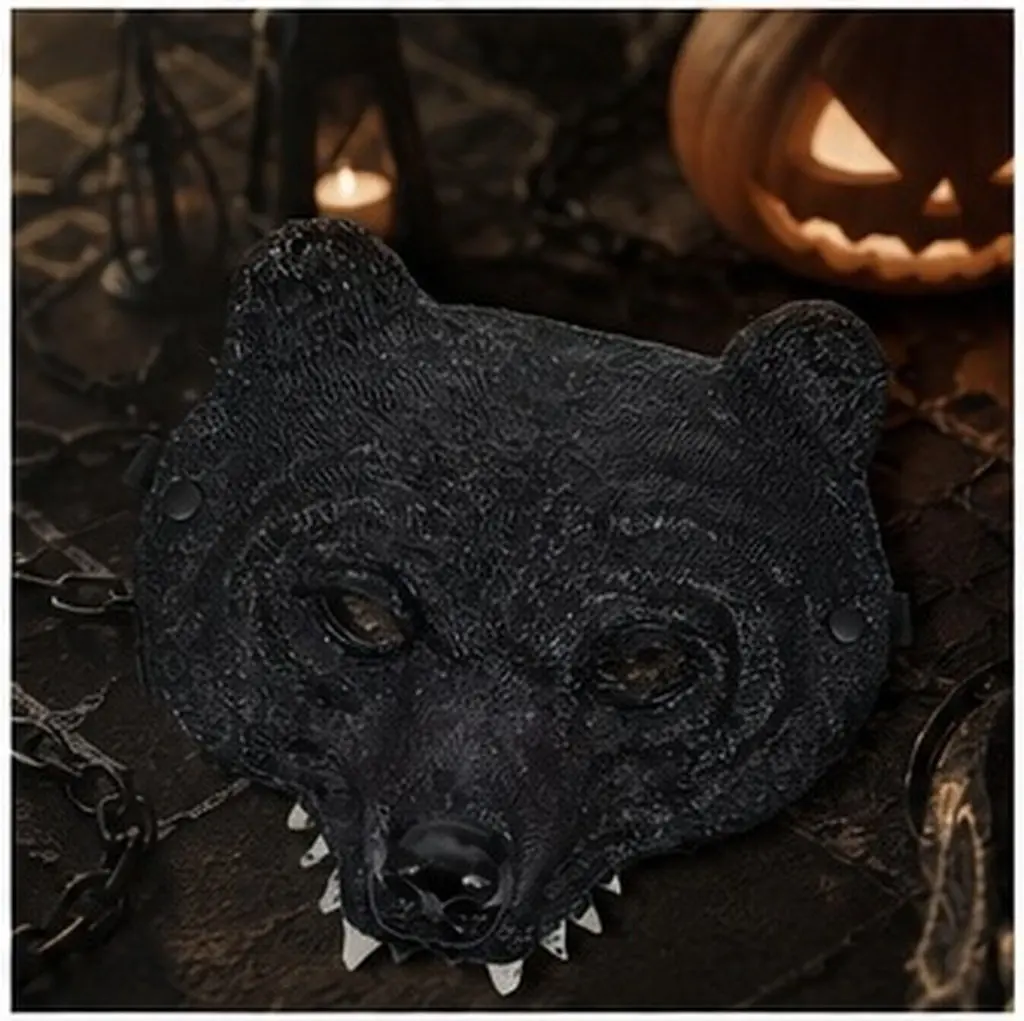 Premium PU Bear Mask Lightweight Ultra-Soft Masquerade Mask for Women Men Halloween Party Cosplay Carnival Fancy Dress Ball