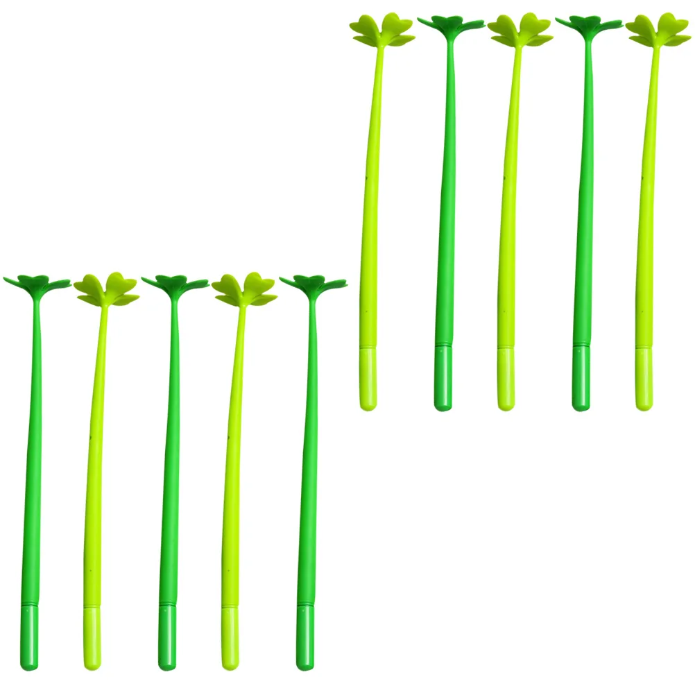 

10pcs Simulated Flower Neutral Pens Four-leaf Design 0.5mm Gel Ink Compact Lightweight Daily Writing Greeting Cards