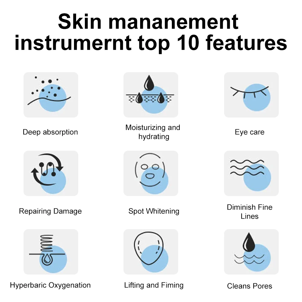10-in-1-Wasserstoff-Sauerstoff-Kleinblasenmaschine für das Gesicht, Tiefenreinigung, Akne, Poren, Mitesserentfernung, Hautstraffung, Hydro-Dermabrasion – Detail 3
