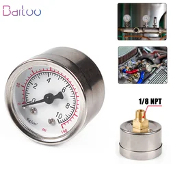 Universal 1/8 NPT Thread Fuel Pressure Gauge No Liquid 0-140PSI Oil Pressure Gauge Regulator Vehicle Retrofit Parts CAP012