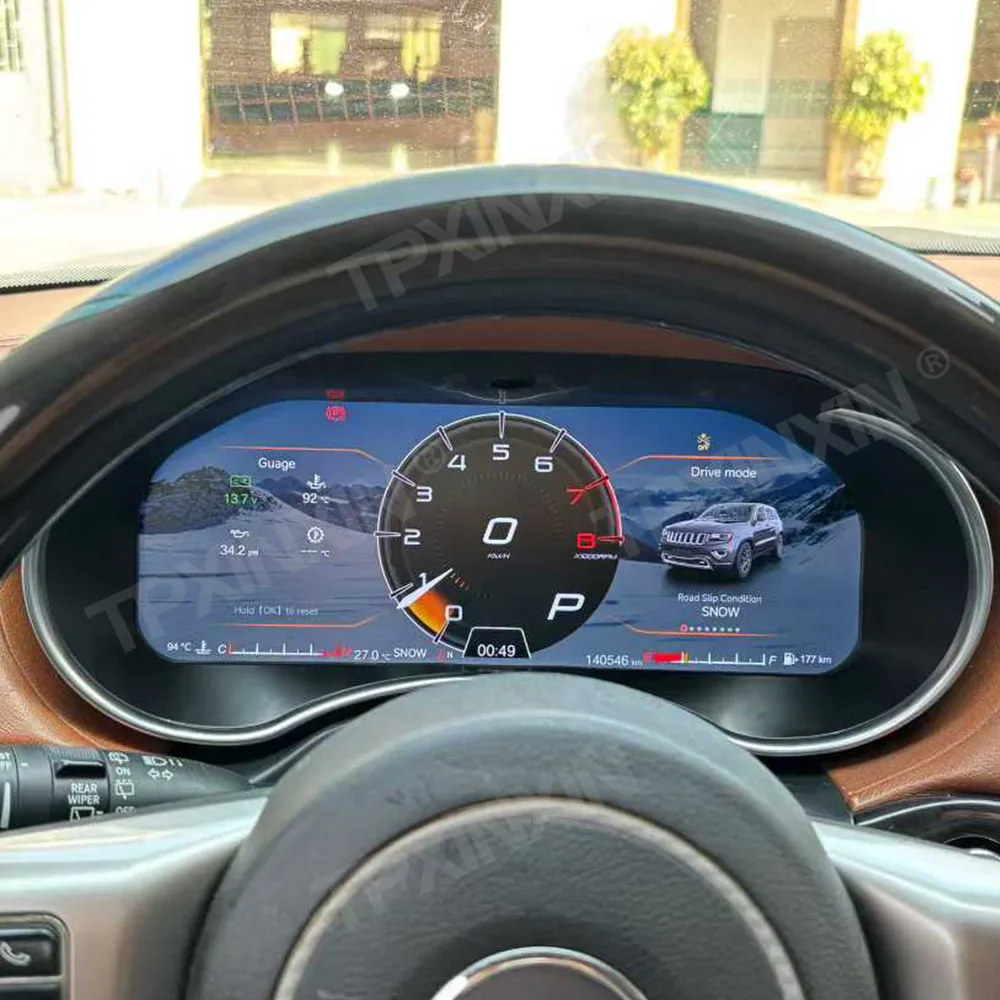 12.3 Inch Screen Digital for Jeep Grand Cherokee 2008 - 2023 LCD Gauges Instrument Virtual Driving Cluster Cockpit SpeedoMeter