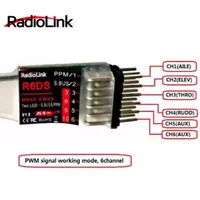 Radiolink R6DS Receiver 2.4G 6CH PPM PWM SBUS Output Compatible For AT9 AT9S AT10 AT10II Transmitter