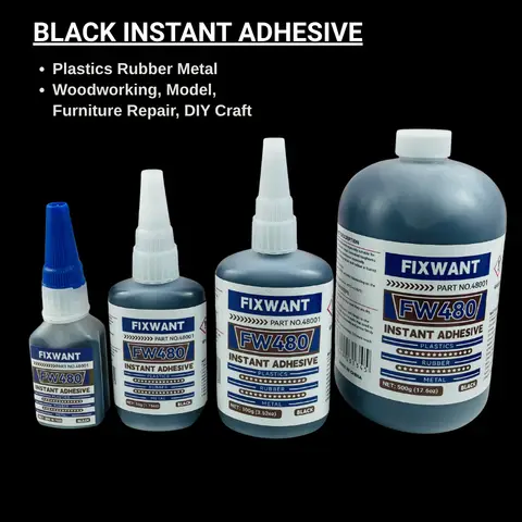 Black Medium-Thick CA Glue Cyanoacrylate Super Glue Dark Wood Repair Rubber Toughened Shockproof Gap Filling Adhesive 20/50/500g