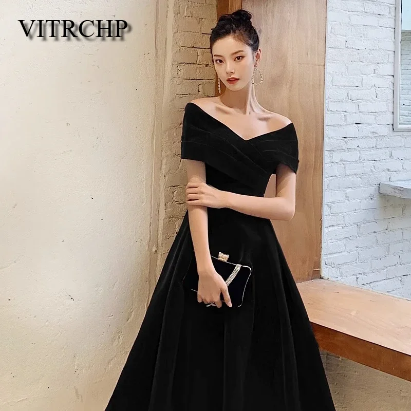 

Sexy One-shoulder Evening Dresses Women Velvet Luxury Party Dresses New High Quality Satin Vintage V-Neck Slim Maxi Prom Dress