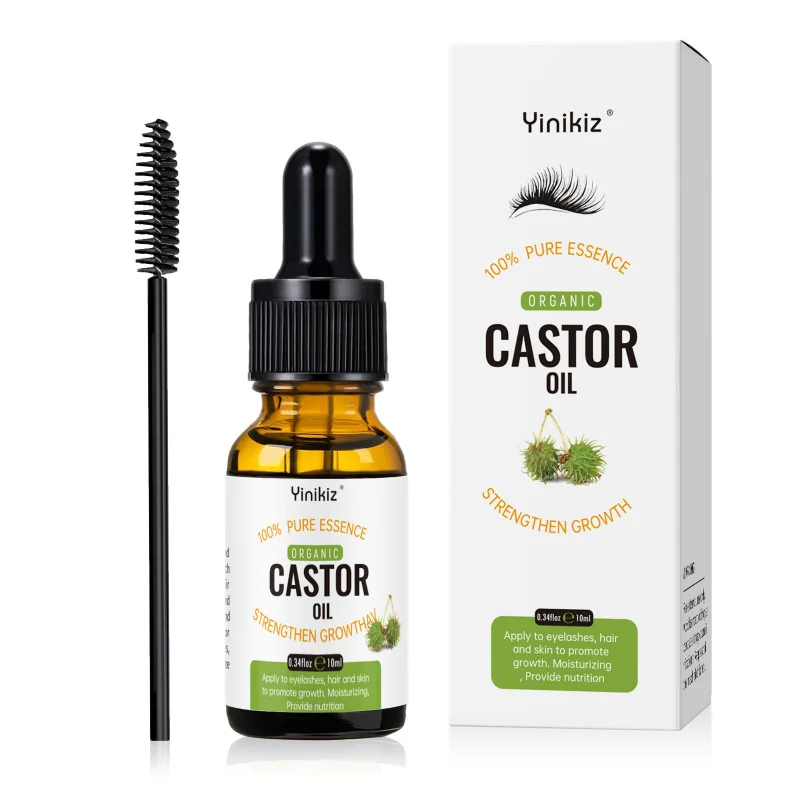 YinikizCastor Oil castor oil Eyebrow Mascara Hair Care Essential Oil Gentle Moisturizing10ml
