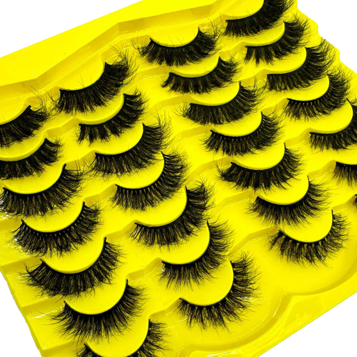 HBZGTLAD 3D-Nerzwimpern, Katzenwimpern, flauschige und flexible gekräuselte Wimpern, gemischt mit natürlicher Federwirkung, leicht
