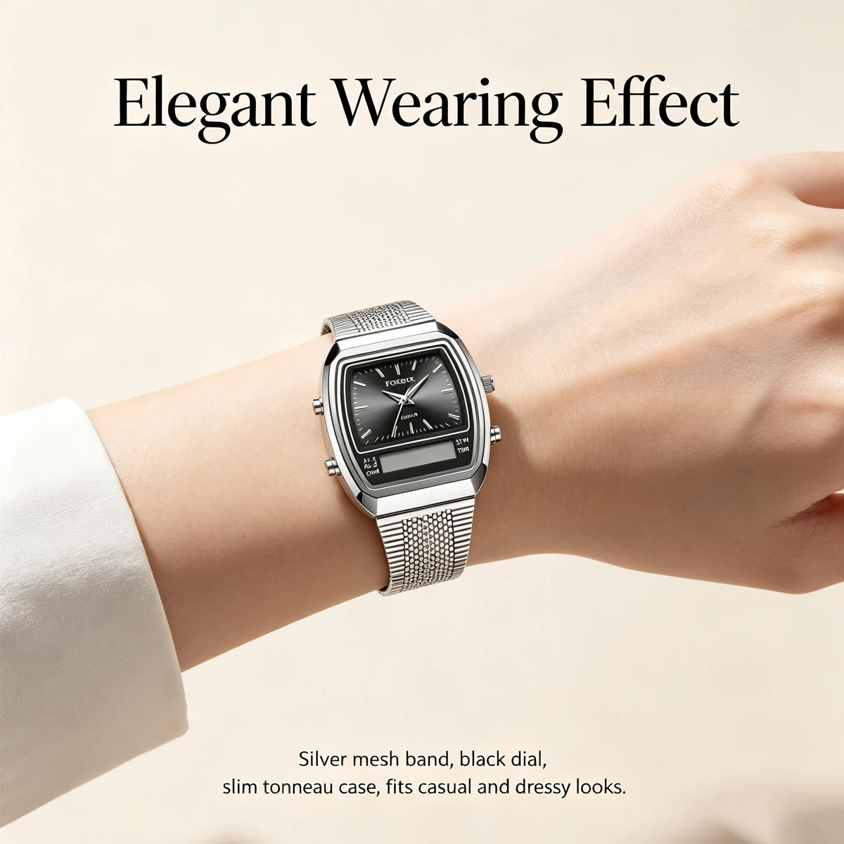 LIGE Fashion lady Wristwatch Date Chronograph Waterproof Luminous Luxury Madam Watch Stainless Steel Dual display Quartz Watches