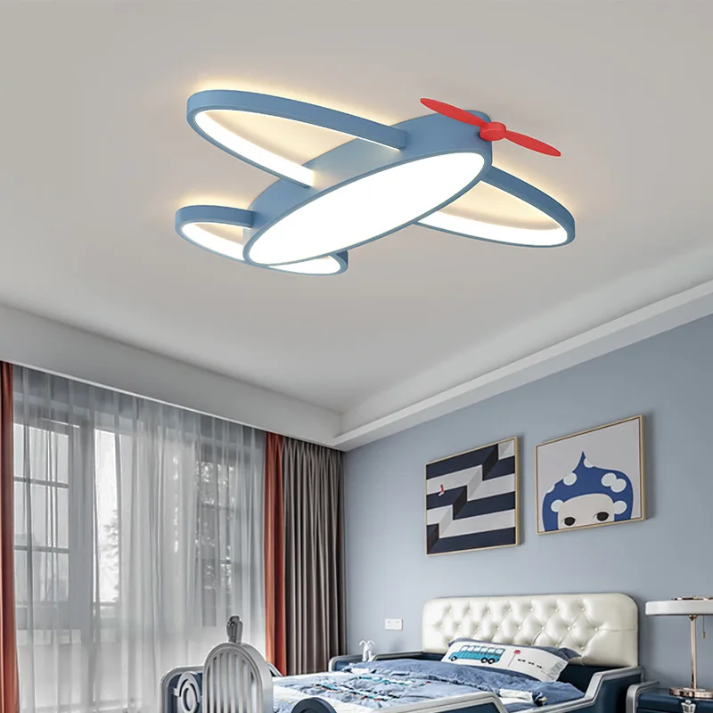 Airplane Kids Ceiling Light Full Spectrum High CRI Blue Light Filter Eye Protection Simple Bedroom Lamp