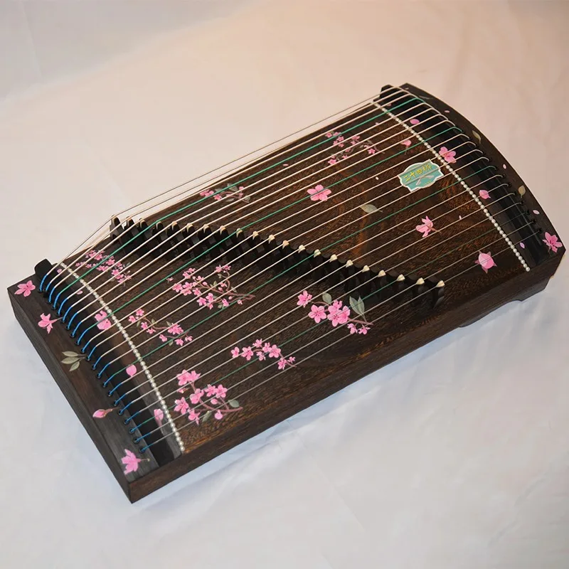 60CM Digging Guzheng Wooden Painted Guzheng Kids Adults Beginners Playing Handmade Portable Zither Traditional Chinese Guzheng