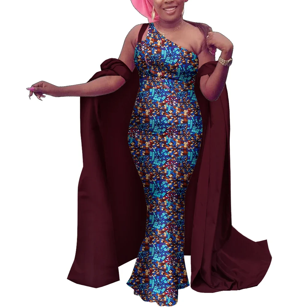 

BintaRealWax African Party Dresses Floor Length Party Dresses Plus Size Evening Gowns for Women WY9950