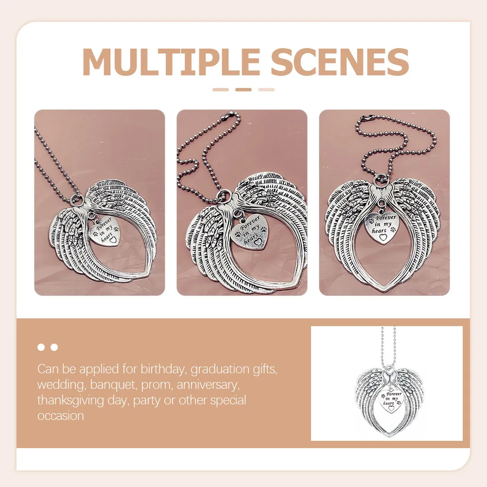 

Подвеска-украшение «Крыло ангела» в ретро-стиле, персонализированный металлический кулон, декор для салона автомобиля, подвеска на зеркало заднего вида, креативное украшение в виде крыла