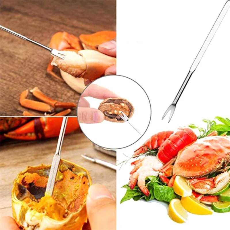 1PCS Forks Seafood Picks Crab Ministeel Oysters Picker Toothpicks Appetizers Fruit Cocktail Tasting Leg Multipurpose Fork