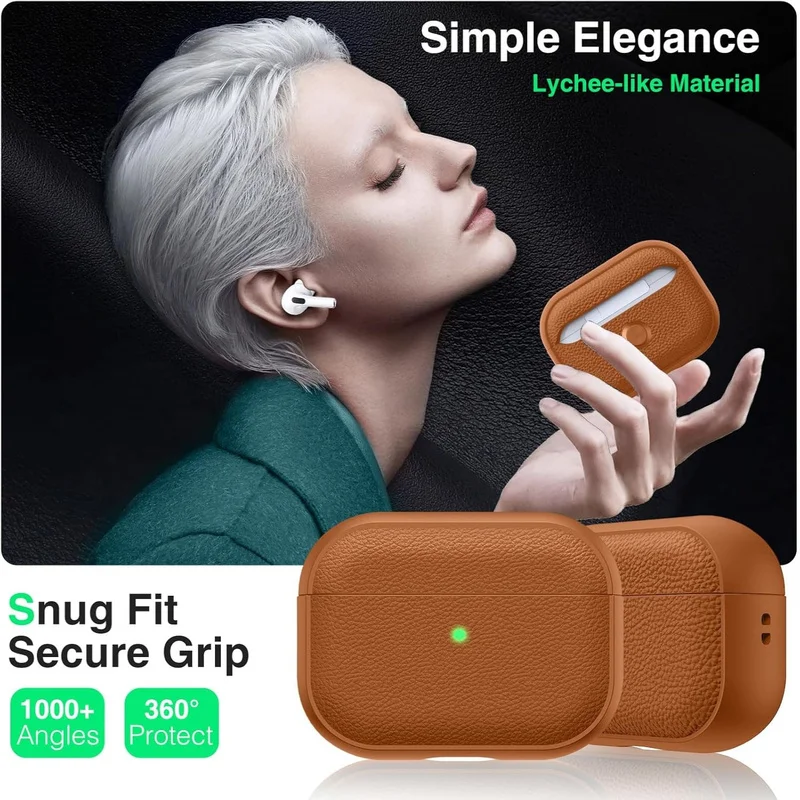 Cases for AirPod 5（2026）New Leather Pattern Headphoone Case for AirPods 4 3 Pro2 3 Case with Lanyard for AirPods Pro 3/4/5 Cover
