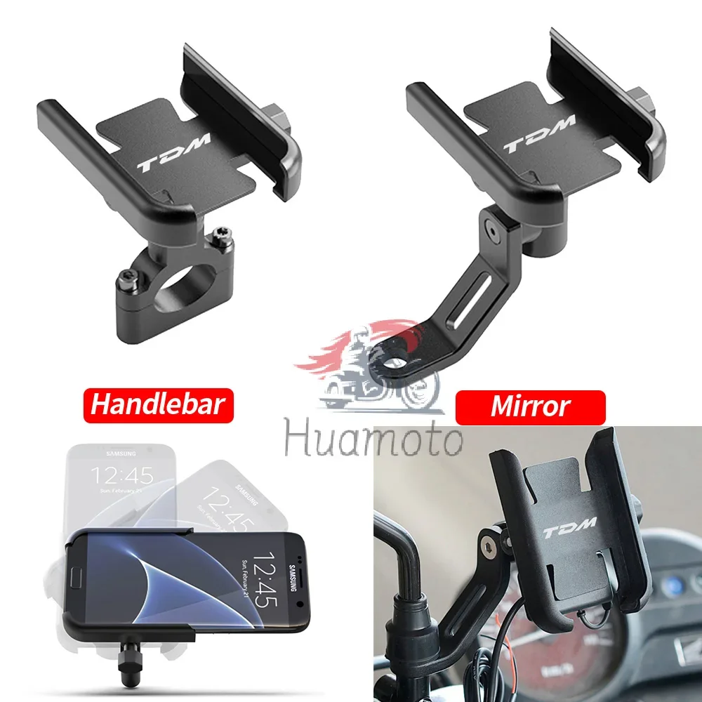 360° Rotary For Yamaha TDM850 TDM900 TDM 850 900 Mirror Mobile Phone Holder Motorcycle Accessories Navigation Mount Bracket