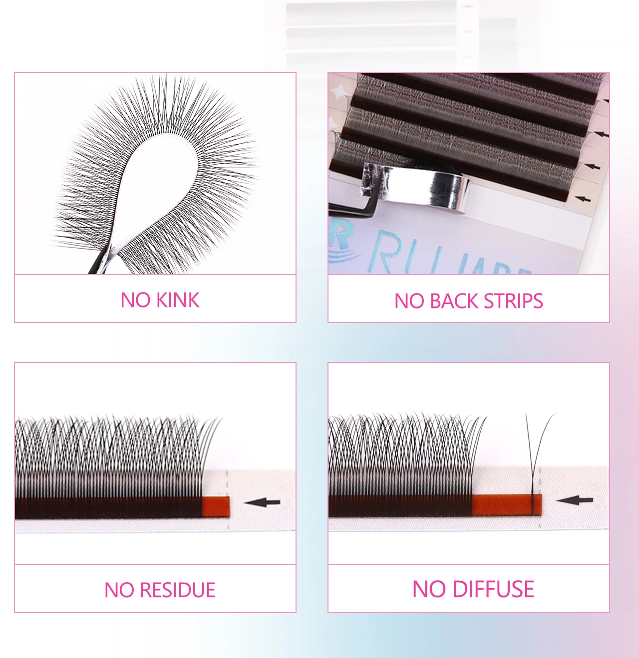 RUJADE 2D Y Shape Eyelashes V shape Soft Light Natural 2D Lash Extension Supplies Makeup Mesh Net Cross Premade Volume Fan Lash