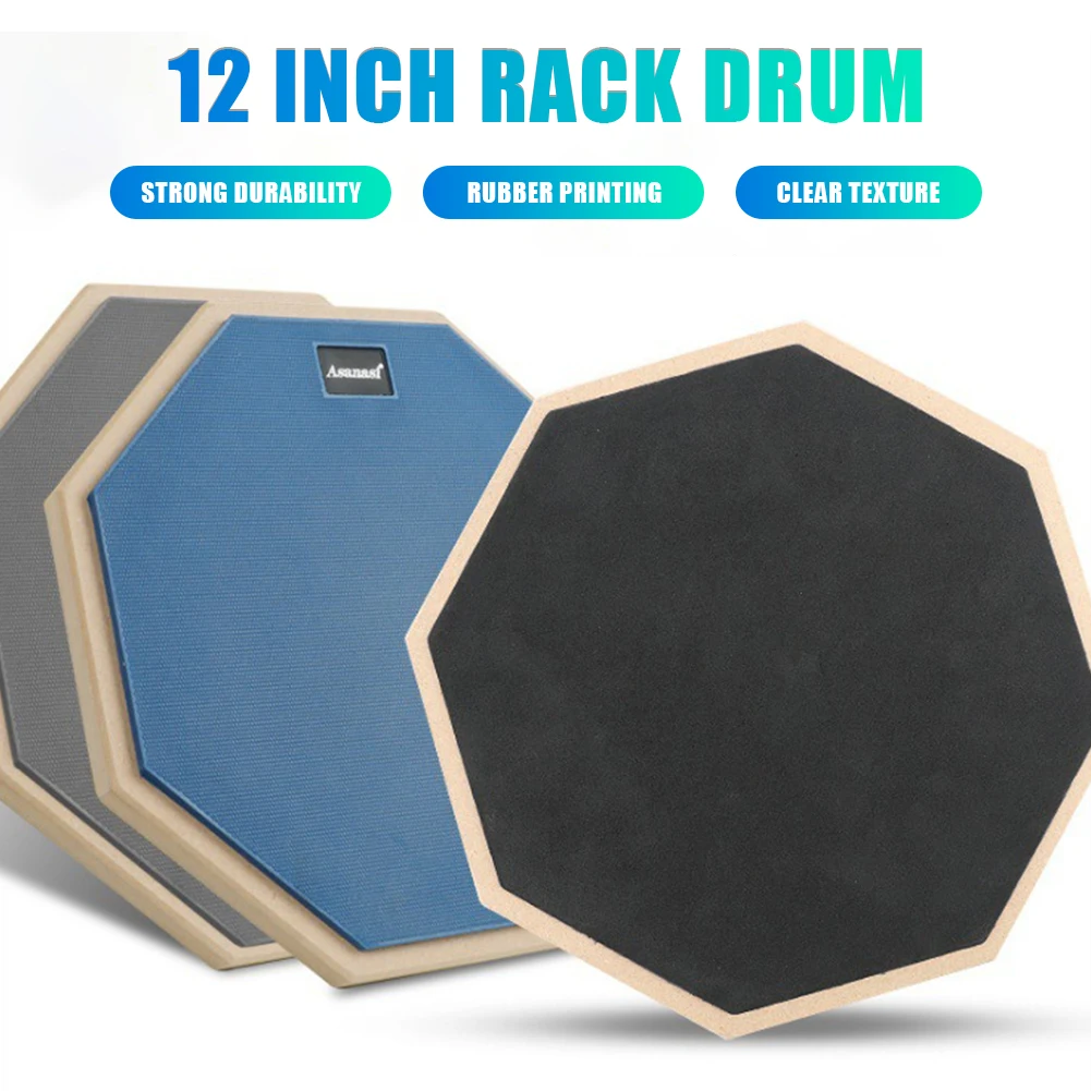 12-Inch Drum Pad Stand Kit Adjustable Double Sided Practice Drum Pad Stand Set 20-27in Height for Real Feel Practice Drumming