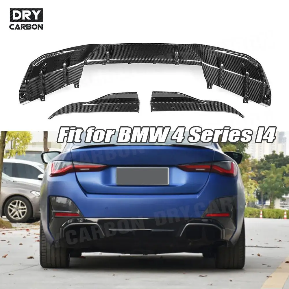 Dry Carbon Fiber Material Rear Bumper Lip Diffuser For BMW 4 Series I4 Electric Sedan M50 eDrive40 Tuning 2021+ Accessories