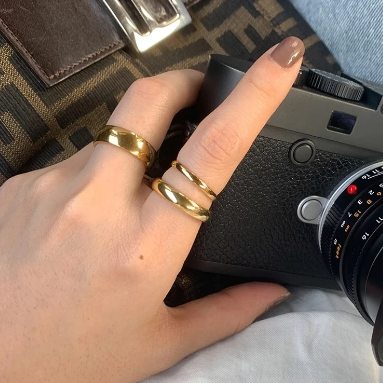 Women Pinky Ring 18K Gold Plated Thin Articulated Joint Ring Hypoallergenic Comfort Fit Stackable Trendy Accessory