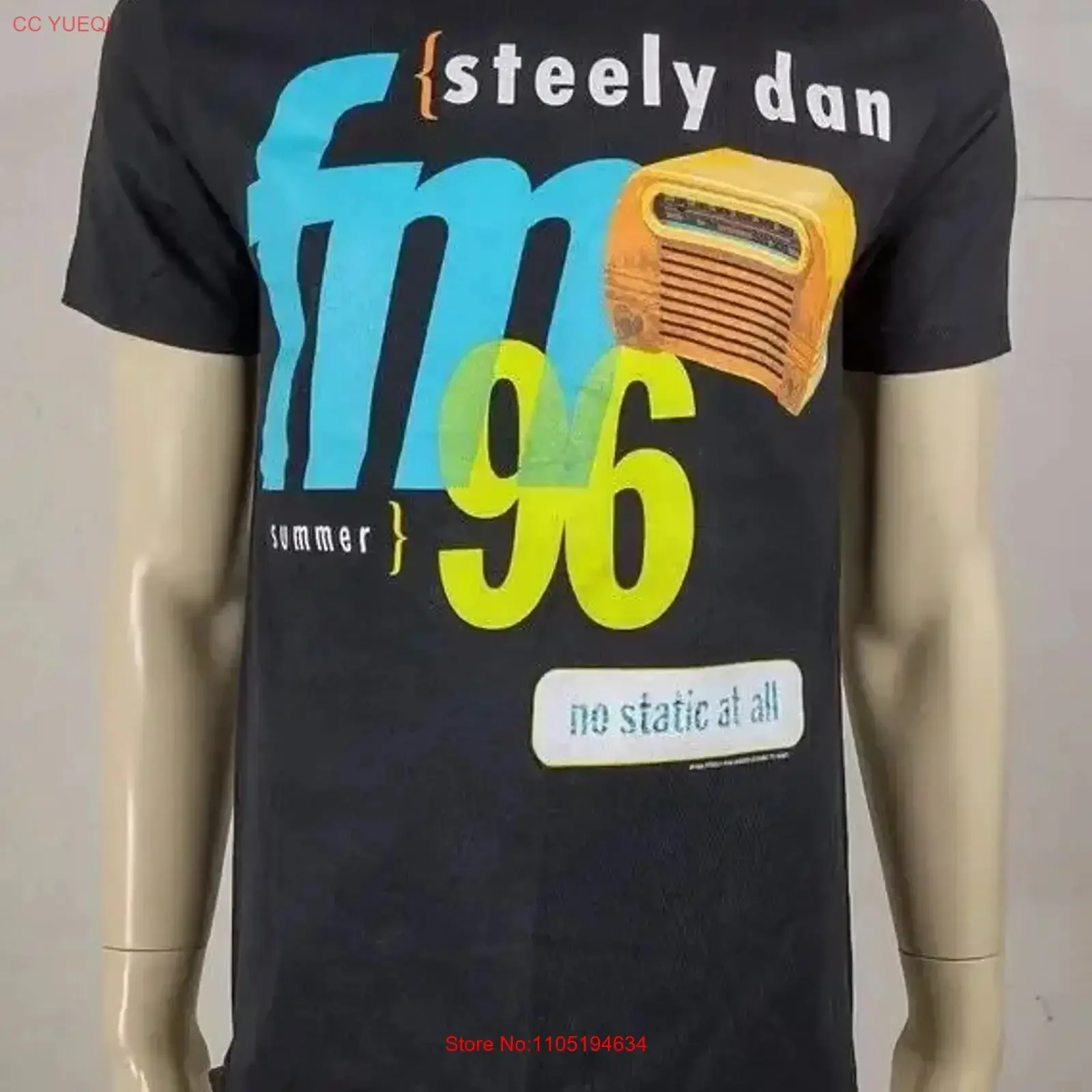 Steely Dan No Static At All Summer 1996 Concert Tour T Shirt S 5XL KH12642 vintage Washed homme Versatile fashion Slightly