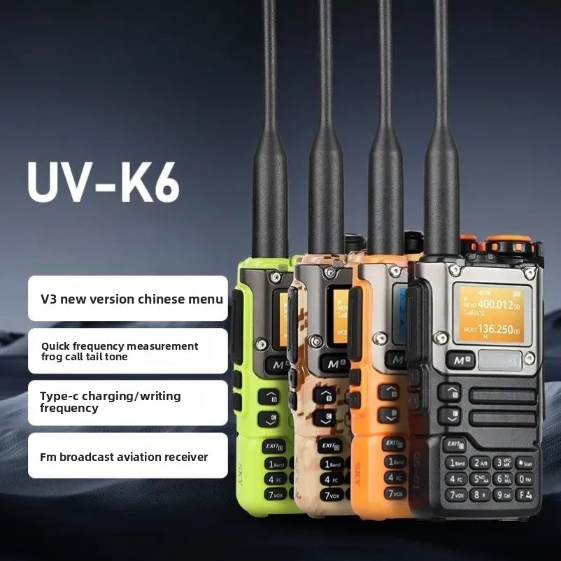 UV-K6 V3 Portable Frequency Transceiver Chinese Menu One-key Frequency Match Air Band Reception Upgrade Version of UV-K5