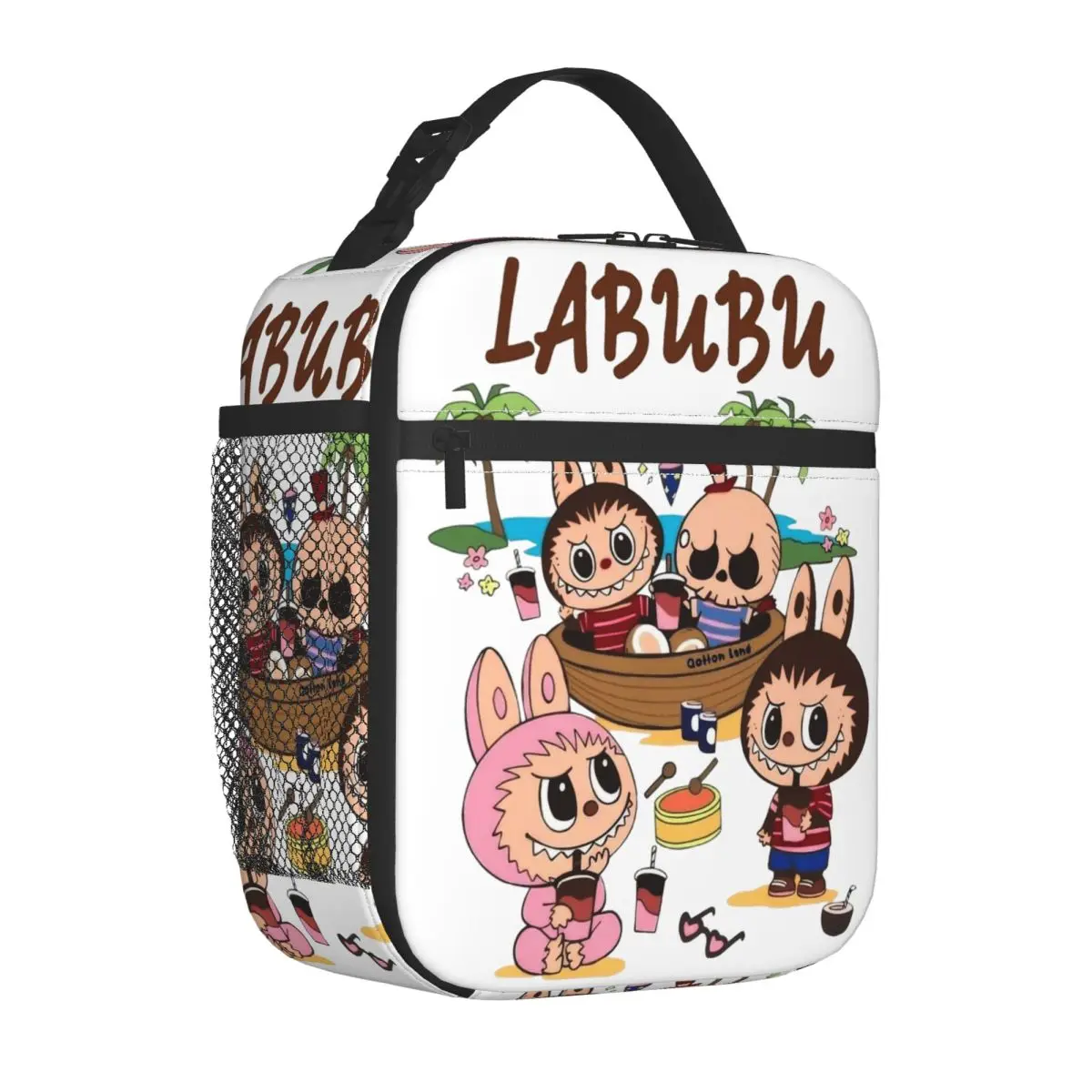 Picnic Lovely Monster Labubu Popmart Merch Insulated Lunch Tote Bag For Picnic Storage Food Boxes Reusable Cooler Thermal Box