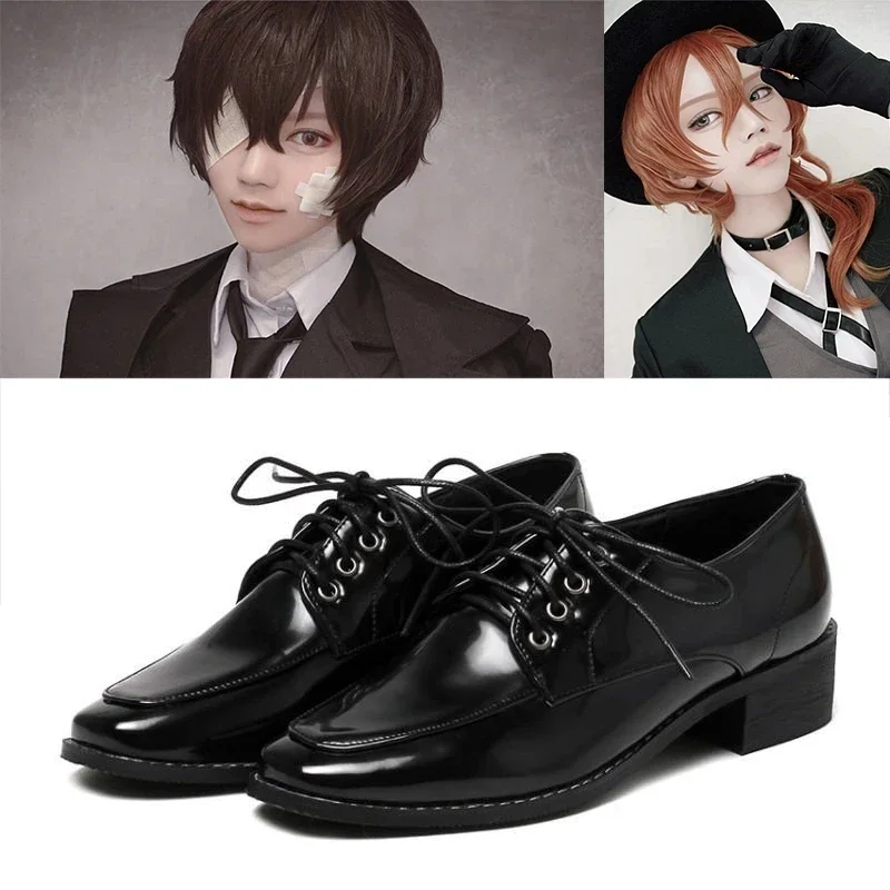 

Bungo Stray Dogs Dazai Osamu Anime Cosplay Wigs Nakahara Chuuya Cosplay Wigs Heat Resistant Short Brown Curly Hair And Shoes New