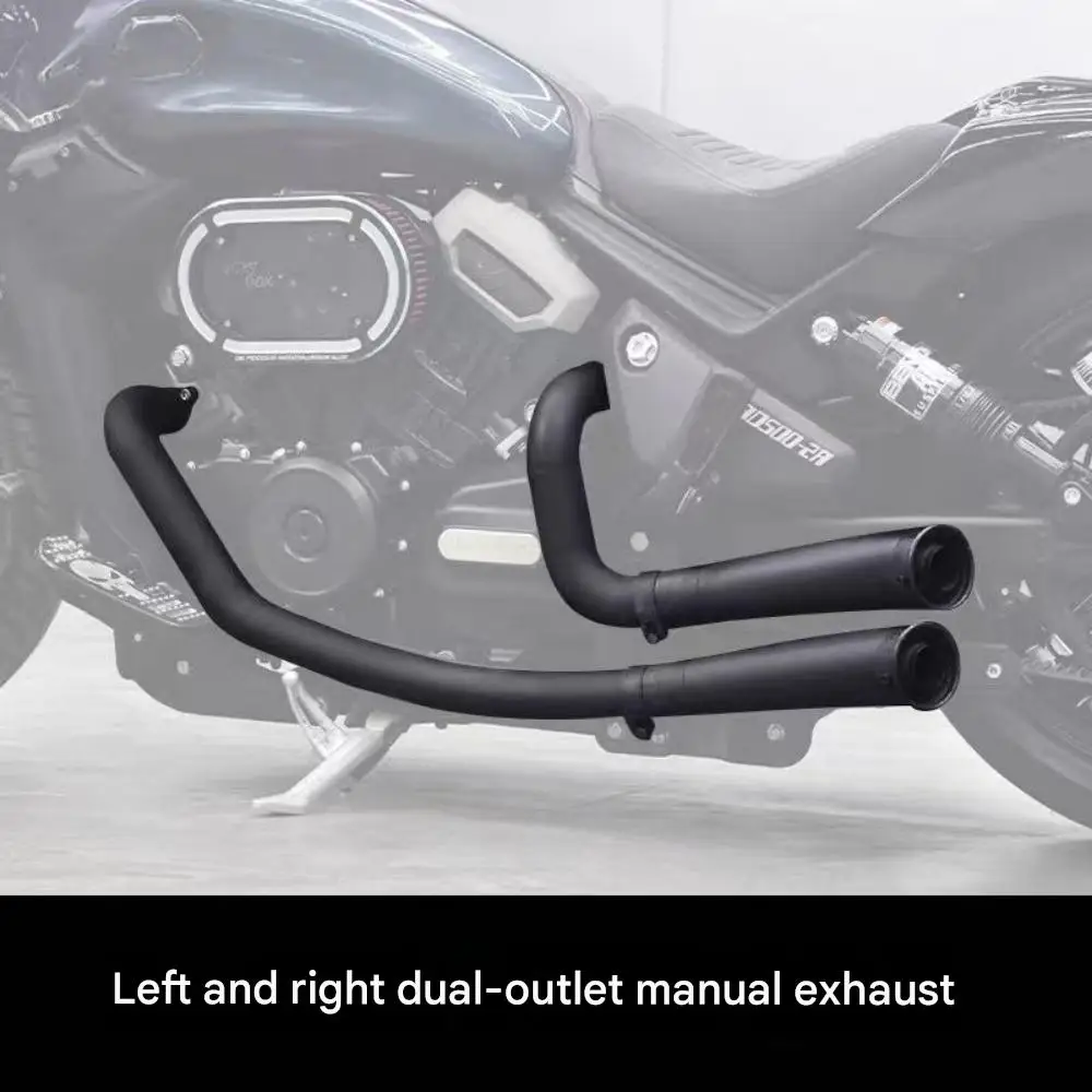 For Benda Black Flag 500 Handmade Dual Side Exhaust Pipe Full System Stainless Steel Muffler Deep Resonance Sound Parts