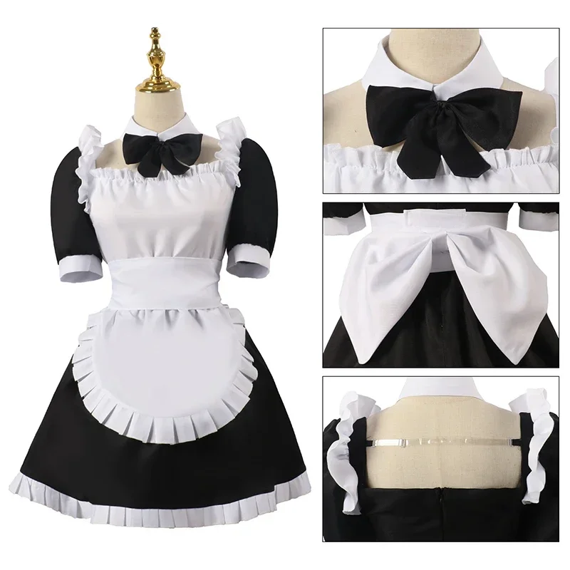 SN66 Gotou Hitori Cosplay Anime Bocchi The Rock Gotou Hitori Cosplay disfraz Sexy uniforme de sirvienta vestido peluca mujer Halloween CostW &