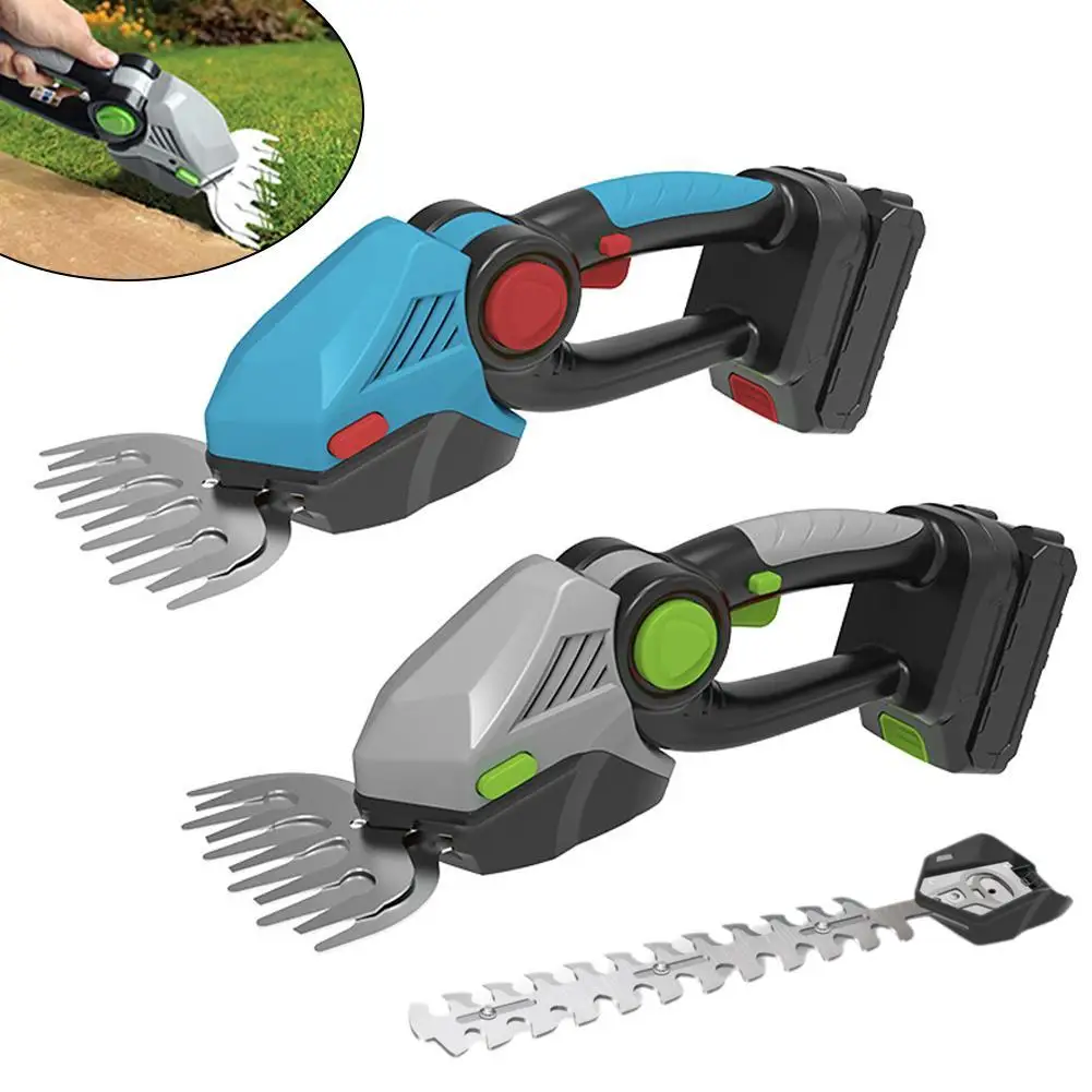 

Handheld Lawn Trimmer 2 IN 1 Cordless Electric Hedge Trimmer USB Handheld Household Shrub Weeding Pruning Mower Garden Tools