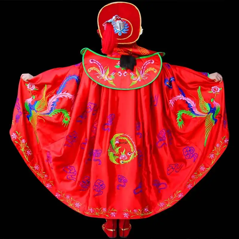Chinese Sichuan Opera Face Changing Costume Full Set Phoenix Embroidery Red Traditional Performance Outfit