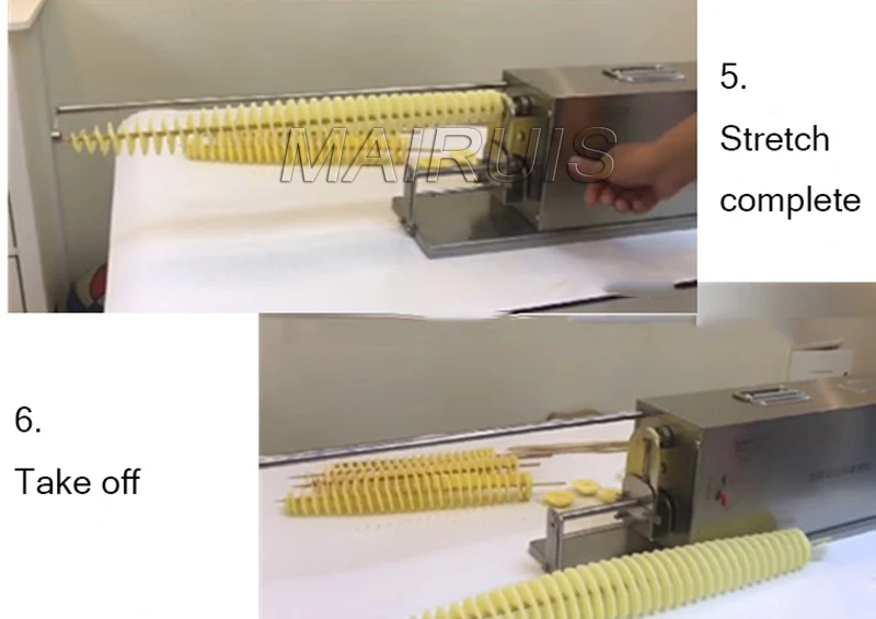 Stainless Steel Tornado Potato Cutter Automatic Stretch Potato Chip Spiral Twisted Machine