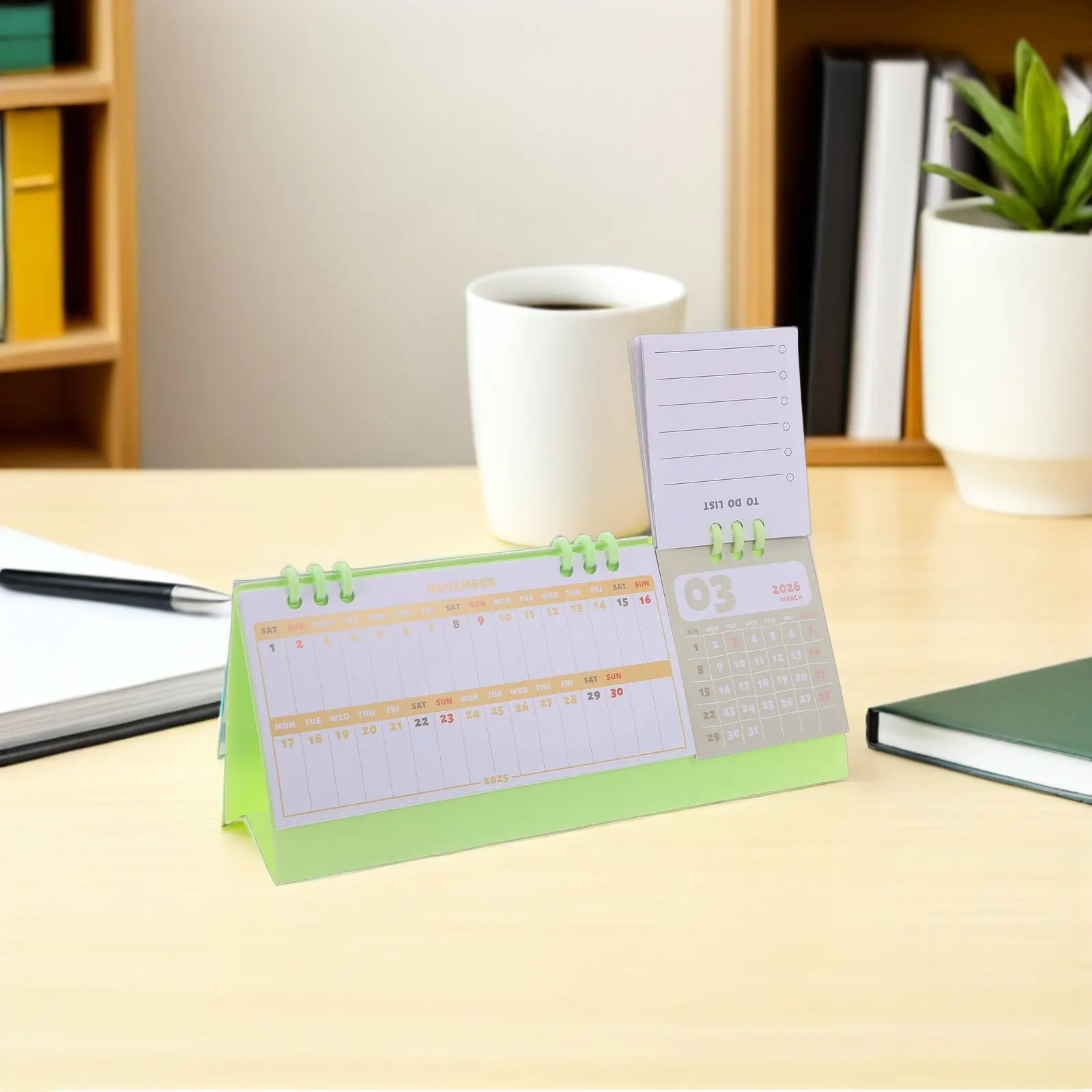 

Desk Calendar 2026 Twin-Wire Binding Minimalist Standing Flip Desktop Monthly Planner Weekly Organizer Compact Work and Study