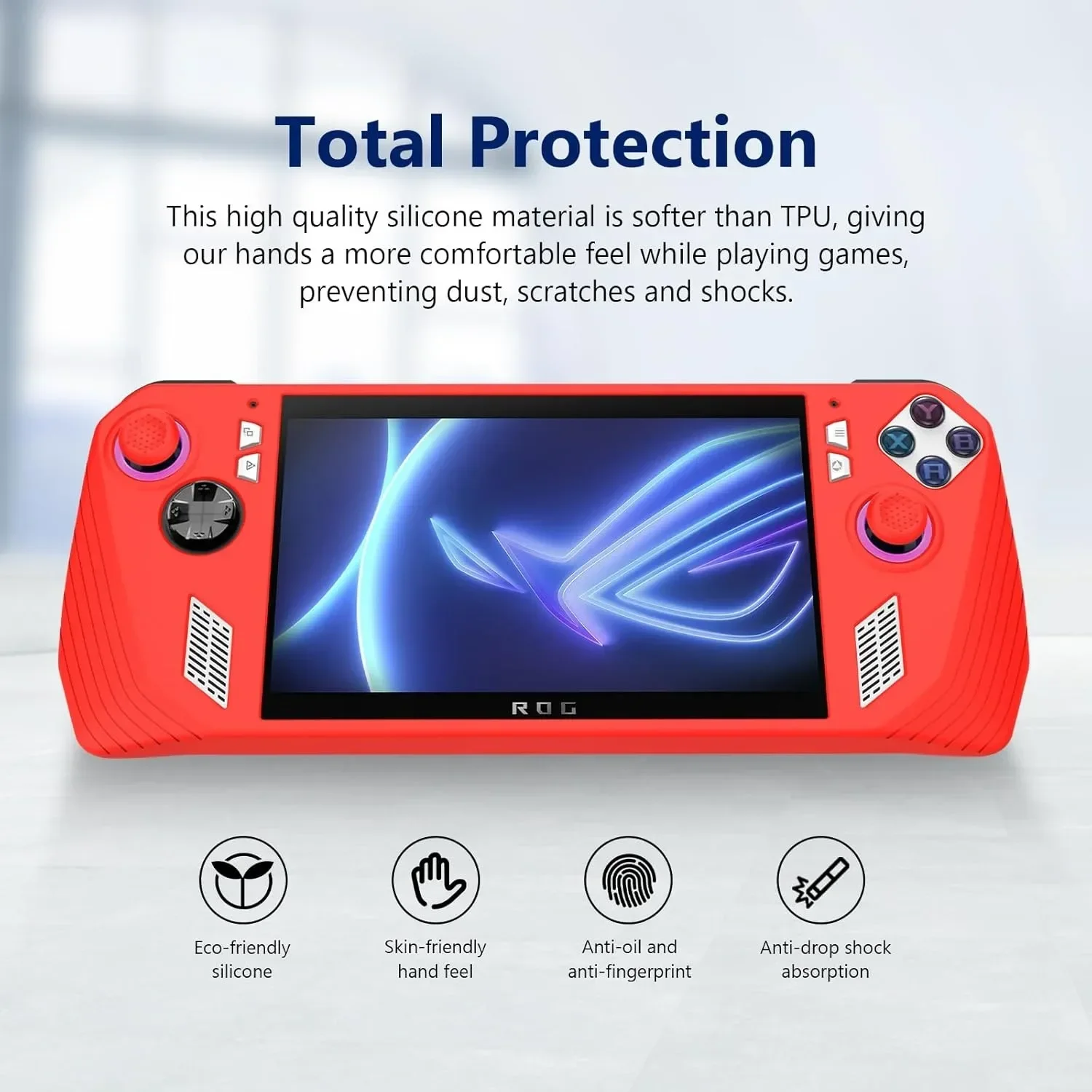 For ASUS ROG AllyHandheld Game Console Silicone Protective CoverHandheld Device Full-cover Anti-fall ProtectiveShell Accessories