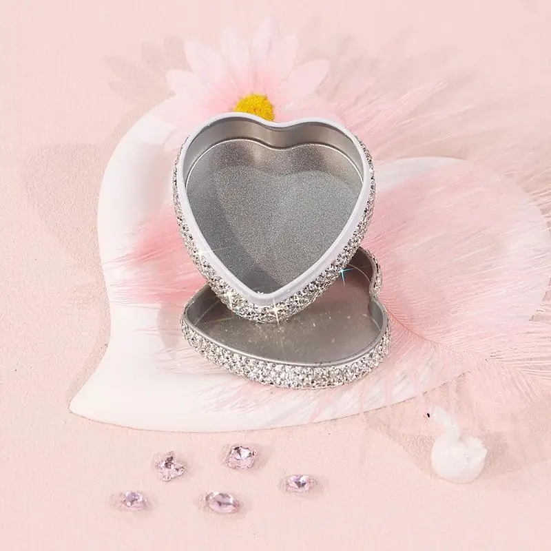 Funkelnde Strass-Metall-Blechdose Schmuck-Aufbewahrungsbox für Halsketten – Detail 9