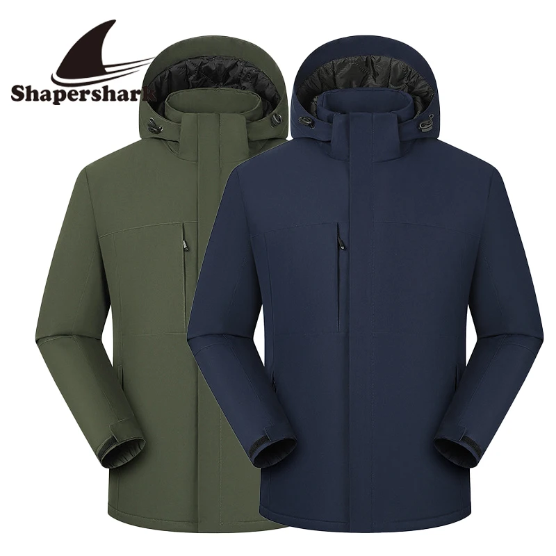 Shapershark New Outdoor Jacket Thickened Windproof Fabric Couple Three-in-one Two-piece Outdoor Jacket Warm Mountaineering Suit