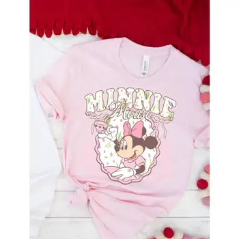 復古迪士尼米妮粉紅花卉茶杯圖案T卹,米妮和黛西迪士尼閨蜜裝,80年代迪士尼風T卹,女孩生日禮物 10 最佳銷售 黛西迪士尼 - №3